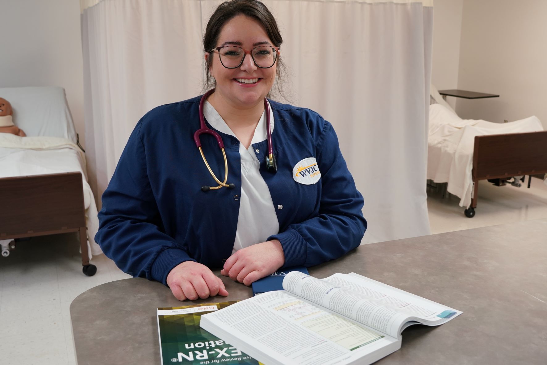 WVJC Nursing student with books starting a nursing career